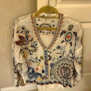 Zara embroidered shirt
